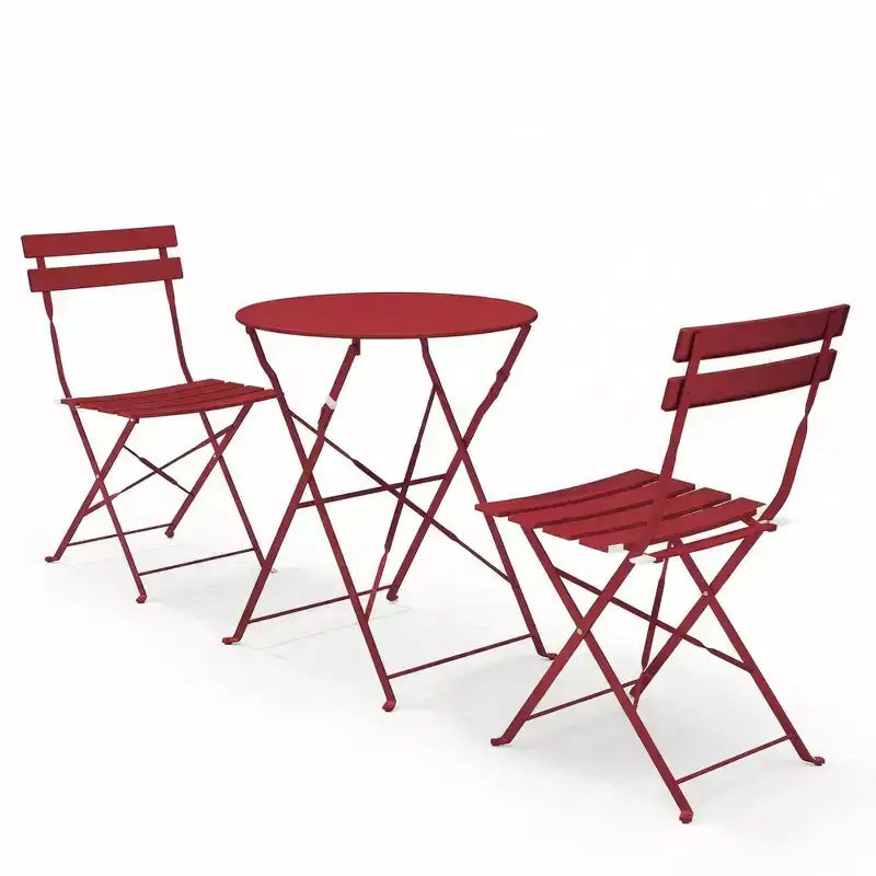 Conjunto portátil plegable de mesa y sillas de tres piezas para exteriores