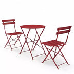 Conjunto portátil plegable de mesa y sillas de tres piezas para exteriores
