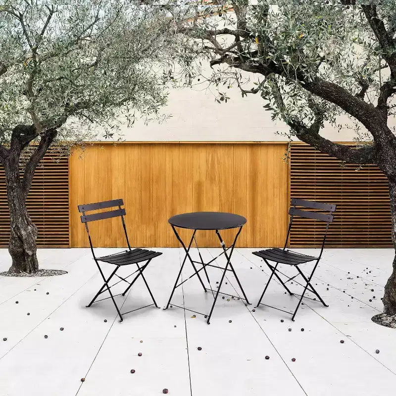 Outdoor Three-Piece Portable Folding Table and Chair Set