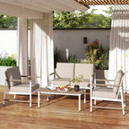 Costway 4/8 PCS Patio Furniture Set Patio Loveseat Sofa with a Coffee Table 2 Single Couch