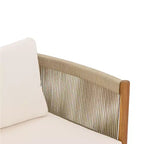 Christopher Knight Home Bradley – Ensemble moderne de mobilier de terrasse en bois d’acacia de 2 pièces comprenant une banquette deux places et une table basse, avec panneaux en corde tressée et coussins