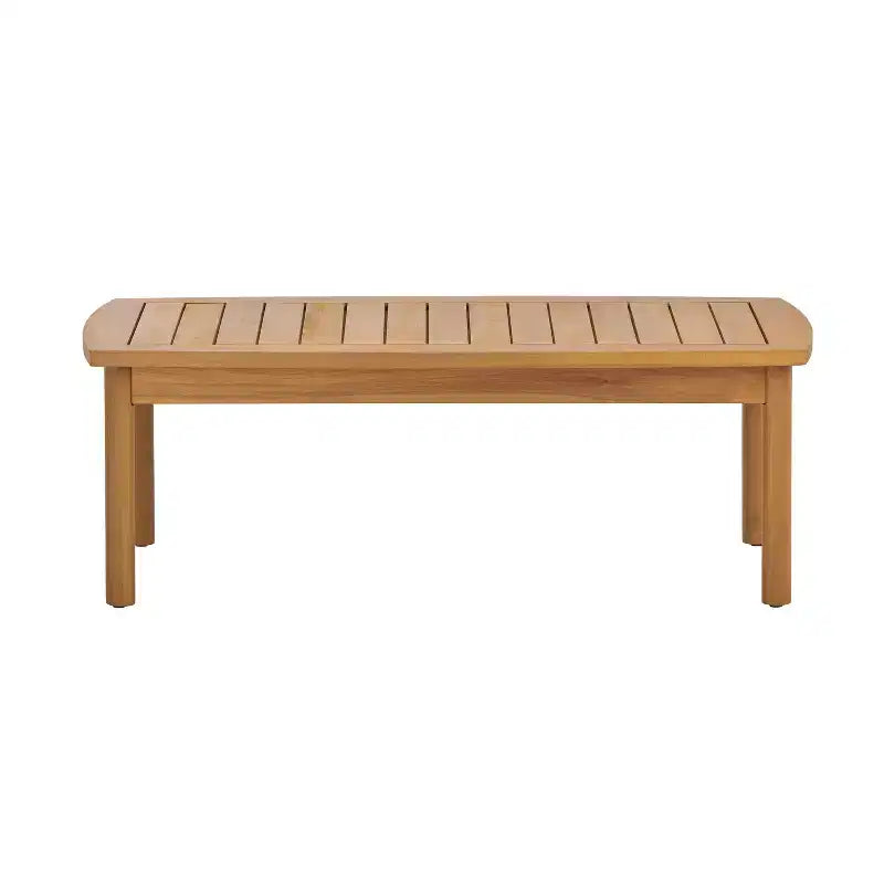 Christopher Knight Home Bradley – Ensemble moderne de mobilier de terrasse en bois d’acacia de 2 pièces comprenant une banquette deux places et une table basse, avec panneaux en corde tressée et coussins