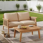2/4-Piece Patio Conversation Set, Acacia Wood Outdoor Furniture Set with Loveseat Sofa, Table, Chair for Garden/Balcony/Backyard - ModernLuxe