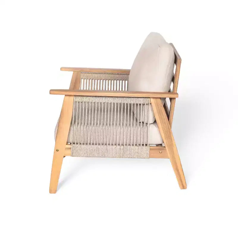 2/4-Piece Patio Conversation Set, Acacia Wood Outdoor Furniture Set with Loveseat Sofa, Table, Chair for Garden/Balcony/Backyard - ModernLuxe