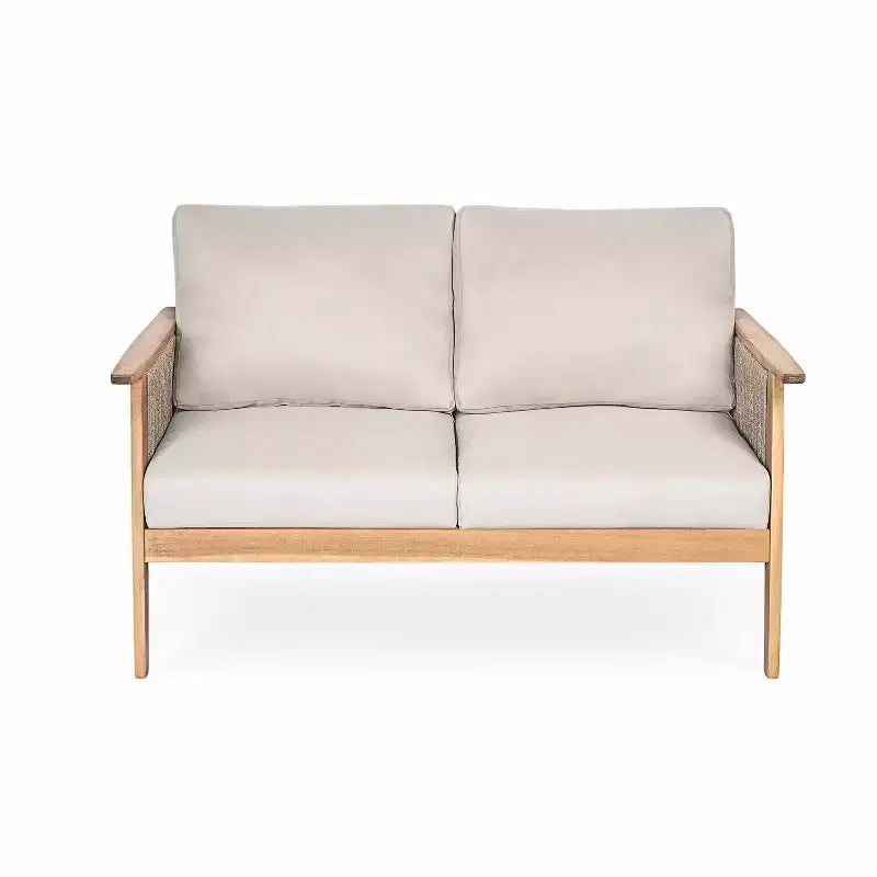 2/4-Piece Patio Conversation Set, Acacia Wood Outdoor Furniture Set with Loveseat Sofa, Table, Chair for Garden/Balcony/Backyard - ModernLuxe