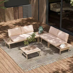 Ensemble de mobilier de terrasse LAUSAINT HOME, ensembles de conversation d'extérieur à cadre métallique avec table basse pour jardin ou bord de piscine