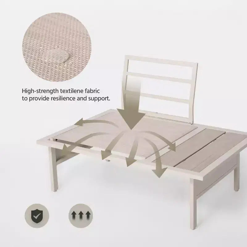 Ensemble de mobilier de terrasse LAUSAINT HOME, ensembles de conversation d'extérieur à cadre métallique avec table basse pour jardin ou bord de piscine