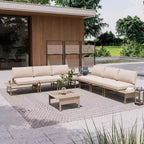 Ensemble de mobilier de terrasse LAUSAINT HOME, ensembles de conversation d'extérieur à cadre métallique avec table basse pour jardin ou bord de piscine