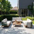 Christopher Knight Home Lucas 4 Piece Outdoor Rope Woven Acacia and Iron Seating Set