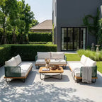 Christopher Knight Home Lucas 4 Piece Outdoor Rope Woven Acacia and Iron Seating Set