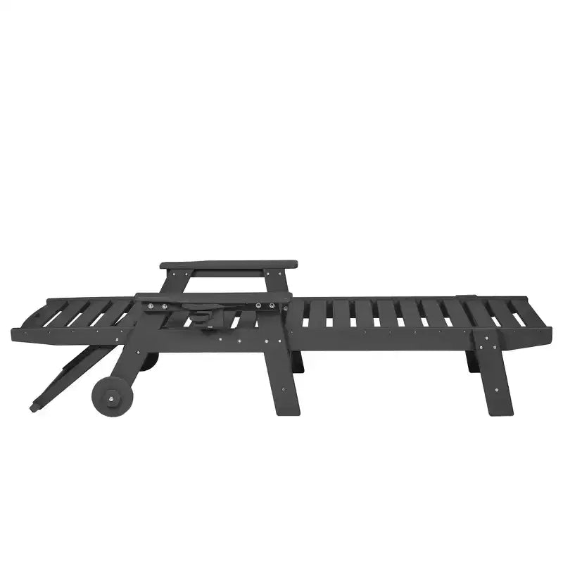 Set GDFStudio Fern da esterno composto da 3 pezzi, con chaise longue, tavolino laterale e schienale regolabile