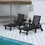 Set GDFStudio Fern da esterno composto da 3 pezzi, con chaise longue, tavolino laterale e schienale regolabile