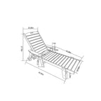 Set GDFStudio Fern da esterno composto da 3 pezzi, con chaise longue, tavolino laterale e schienale regolabile