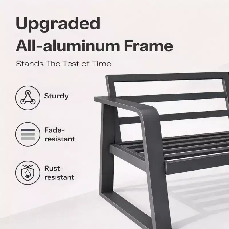 GDFStudio Vivienne 4 Piece Aluminum Outdoor Conversation Set with Cushions