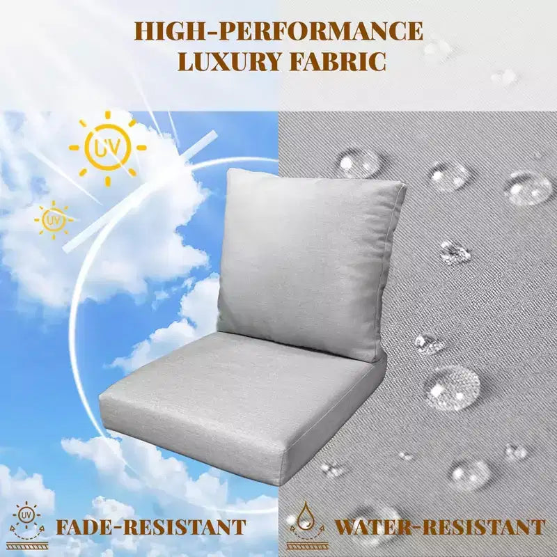 GDFStudio Vivienne 4 Piece Aluminum Outdoor Conversation Set with Cushions