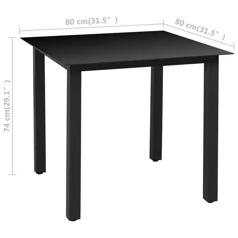Set da pranzo vidaXL in rattan PE nero, di medie dimensioni, pieghevole, da esterno
