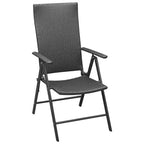 Set da pranzo vidaXL in rattan PE nero, di medie dimensioni, pieghevole, da esterno