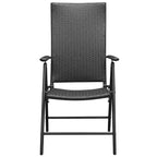 Set da pranzo vidaXL in rattan PE nero, di medie dimensioni, pieghevole, da esterno