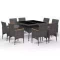 vidaXL Dining Set Grey, Brown