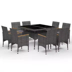 vidaXL Dining Set Grey, Brown