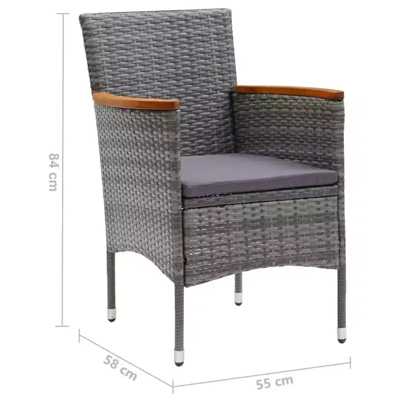Ensemble de salle à manger vidaXL gris et marron