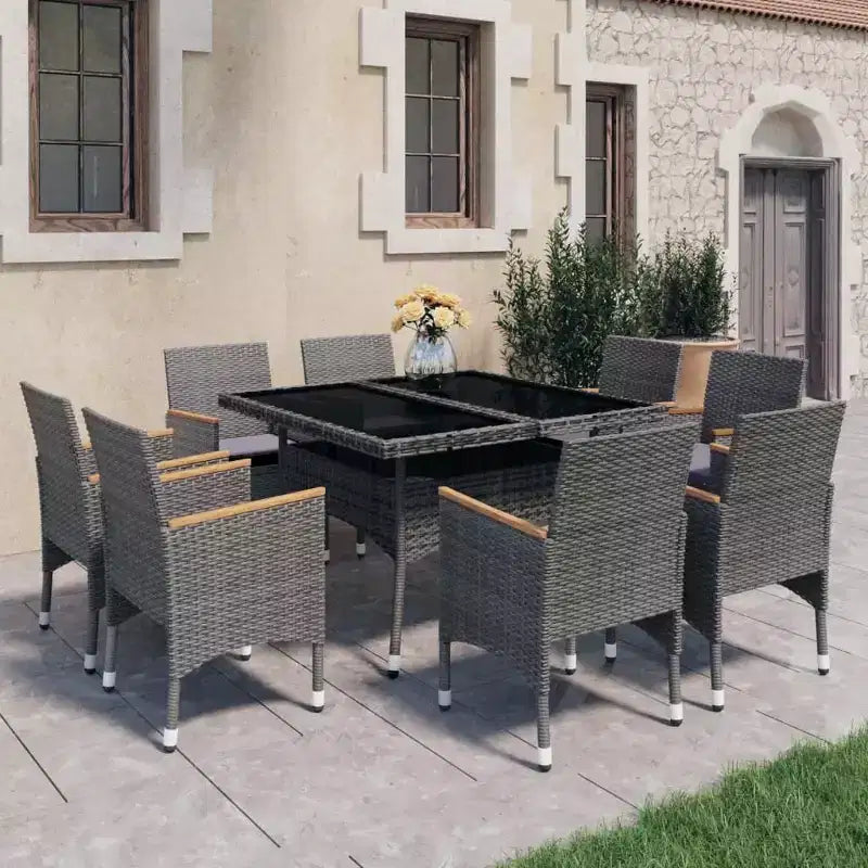 Ensemble de salle à manger vidaXL gris et marron