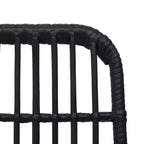 vidaXL Essgruppe aus schwarzem Poly-Rattan, pulverbeschichtetem Stahl und gehärtetem Glas