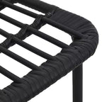 vidaXL Essgruppe aus schwarzem Poly-Rattan, pulverbeschichtetem Stahl und gehärtetem Glas