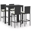 vidaXL Garden Bar Set Black PE rattan, powder-coated steel Standard