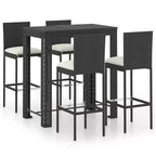 vidaXL Garden Bar Set Black PE rattan, powder-coated steel Standard