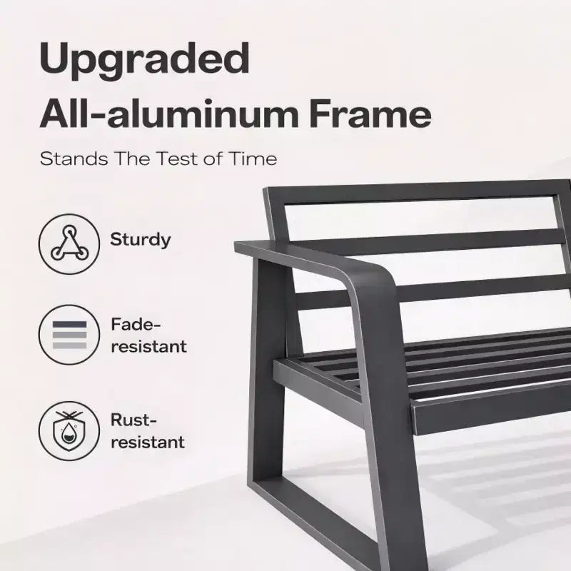 Ensemble moderne de mobilier de jardin en aluminium de 4 pièces avec coussins, sièges de conversation résistants aux intempéries pour terrasse ou jardin – Panipeachy