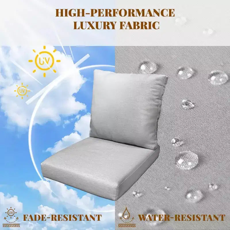 Ensemble moderne de mobilier de jardin en aluminium de 4 pièces avec coussins, sièges de conversation résistants aux intempéries pour terrasse ou jardin – Panipeachy