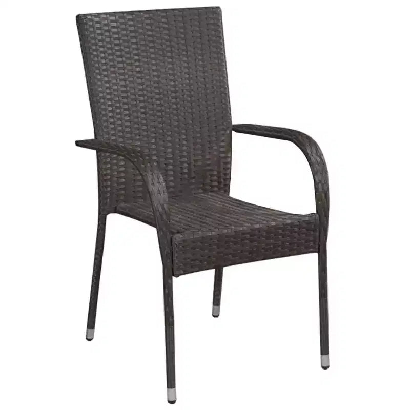 vidaXL Dining Set Solid acacia wood, PE rattan, powder-coated steel