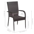 vidaXL Dining Set Solid acacia wood, PE rattan, powder-coated steel