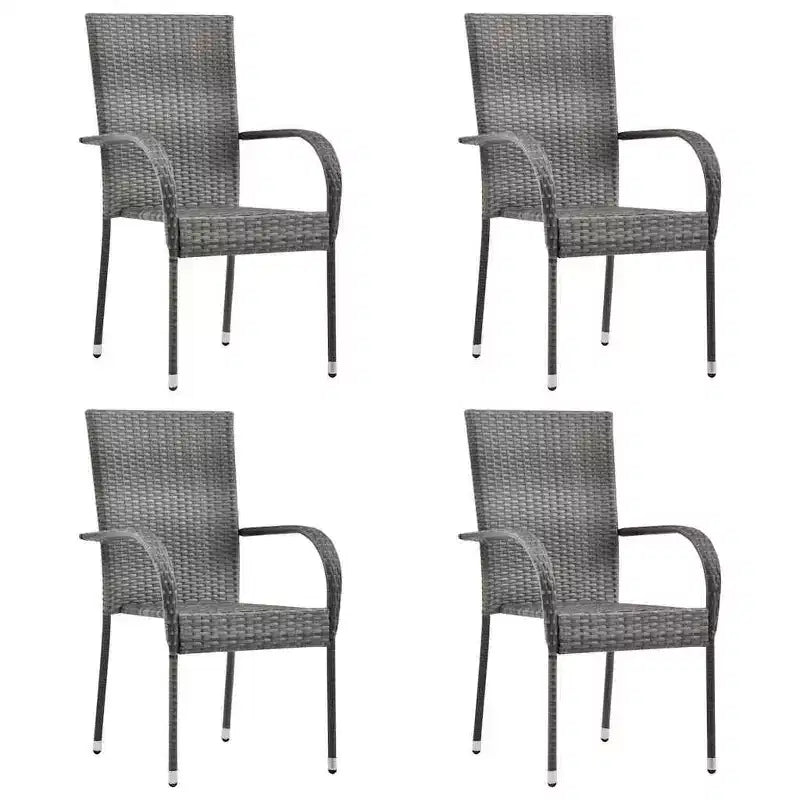 vidaXL Dining Set Solid acacia wood, PE rattan, powder-coated steel