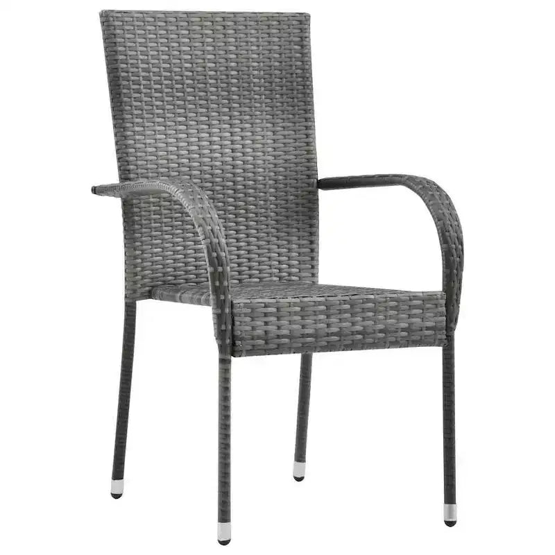 vidaXL Dining Set Solid acacia wood, PE rattan, powder-coated steel