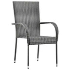 vidaXL Dining Set Solid acacia wood, PE rattan, powder-coated steel