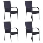 vidaXL Dining Set Solid acacia wood, PE rattan, powder-coated steel
