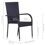 vidaXL Dining Set Solid acacia wood, PE rattan, powder-coated steel