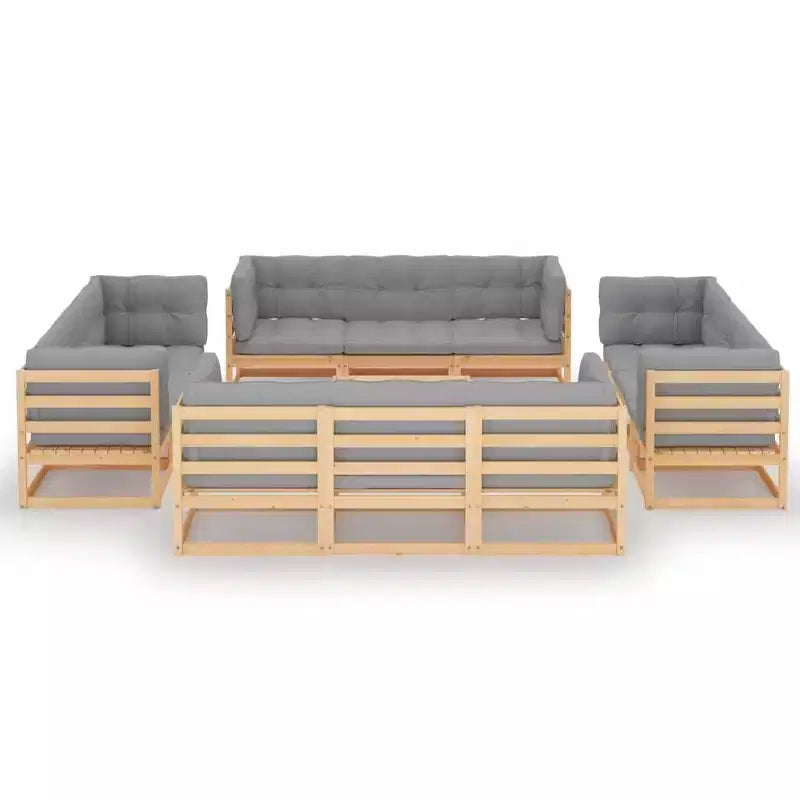 Ensemble de détente de jardin vidaXL en bois de pin massif, modulaire