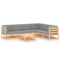 vidaXL Garden Lounge Set Gray Solid pinewood Large Modular