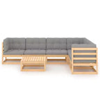Ensemble de salon de jardin vidaXL gris en bois de pin massif, grand et modulable