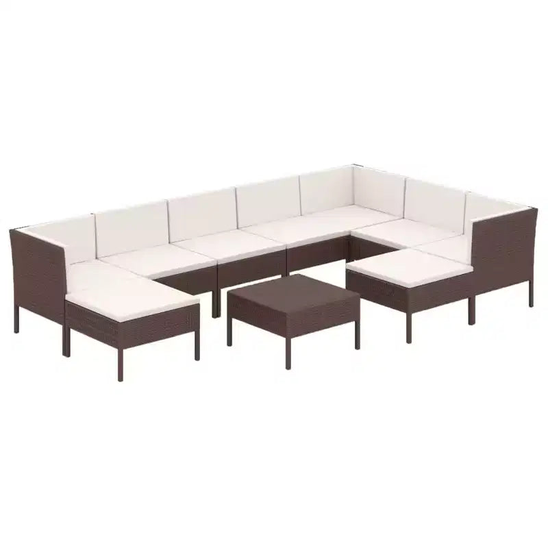 vidaXL Garden Lounge Set Brown, Cream White