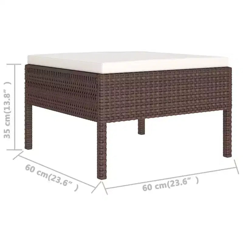 vidaXL Garten-Lounge-Set, braun und cremeweiß