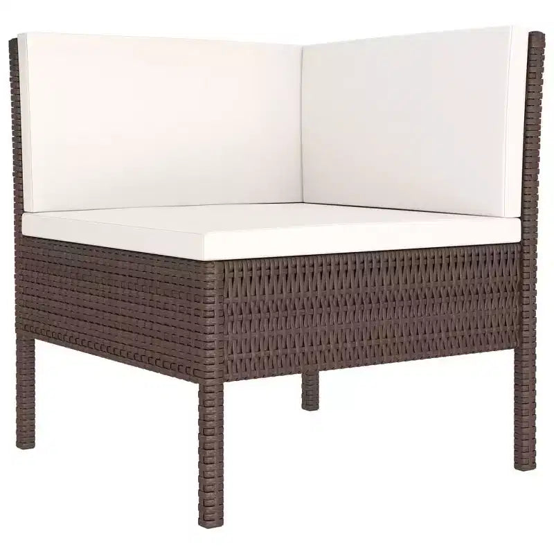 vidaXL Garten-Lounge-Set, braun und cremeweiß