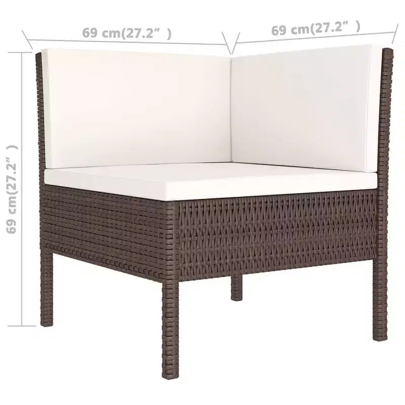 vidaXL Garten-Lounge-Set, braun und cremeweiß