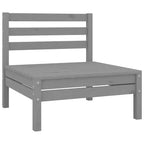vidaXL Ensemble de salon de jardin modulaire gris en pin massif, de taille moyenne