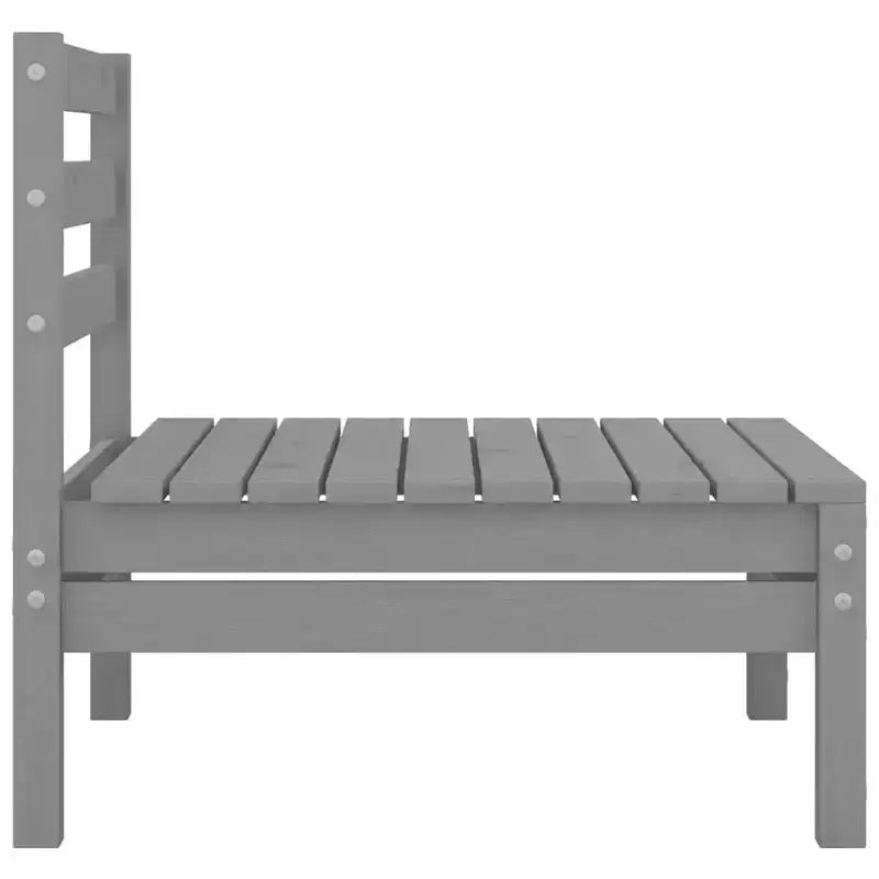 vidaXL Ensemble de salon de jardin modulaire gris en pin massif, de taille moyenne