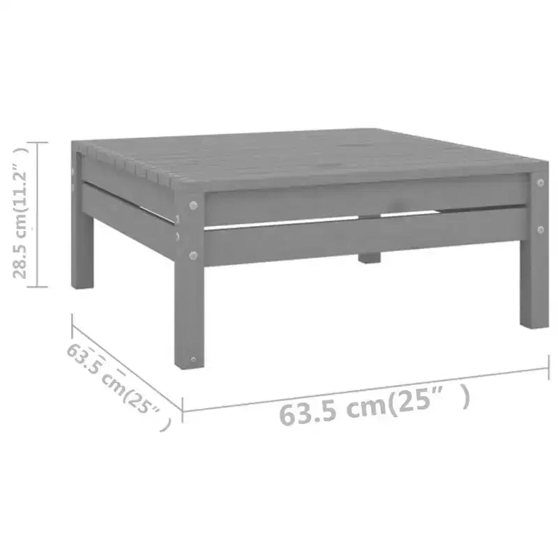Ensemble de détente de jardin vidaXL en bois de pin massif gris, 5 pièces, modulaire