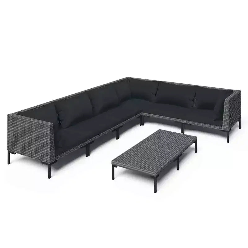 vidaXL Garden Lounge Set Dark Grey, Black